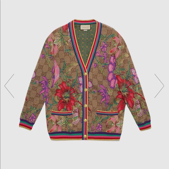 Gucci Sweaters - Gucci Flora Wool Cardigan